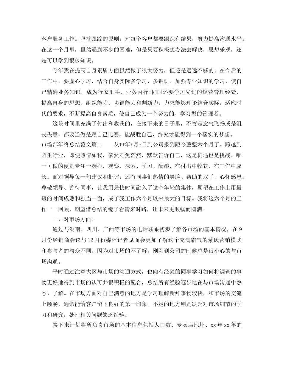 市场部年终总结范文 _第2页