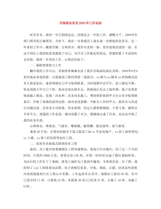 市场部业务员2020年工作总结 