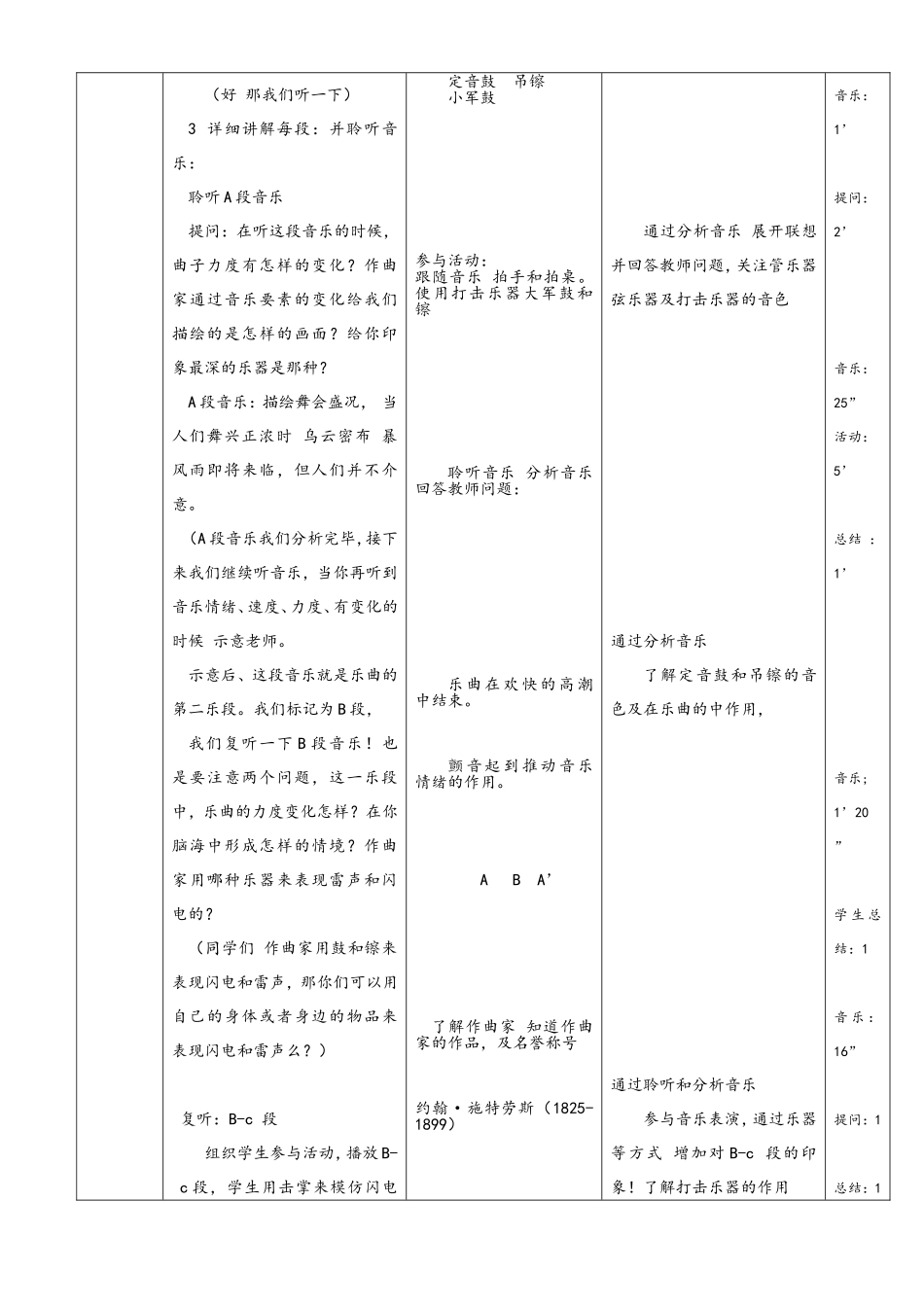《雷鸣电闪波尔卡》教学设计_第3页