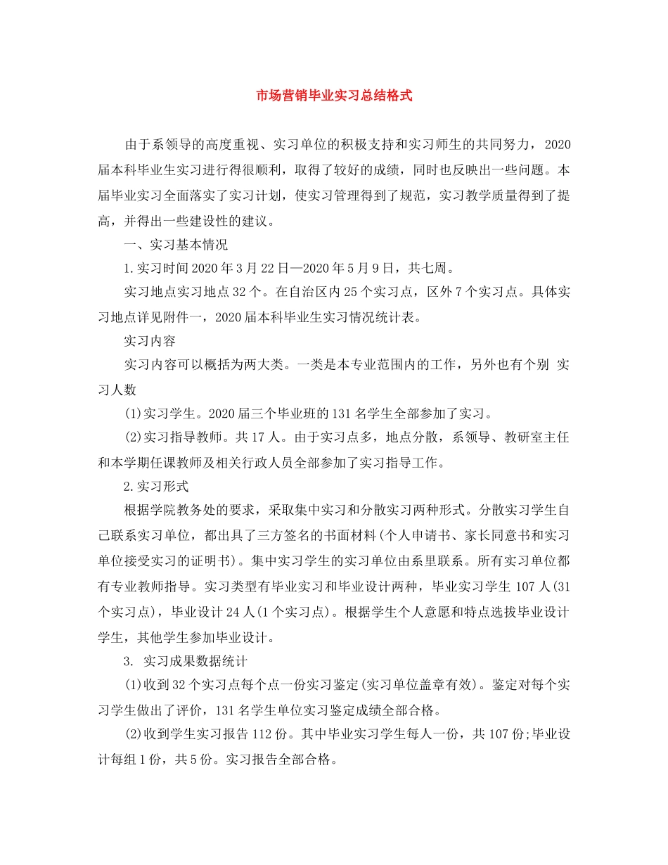 市场营销毕业实习总结格式 _第1页