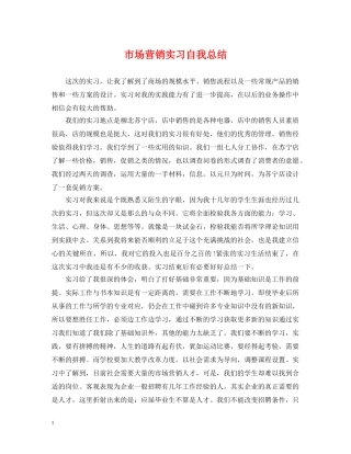 市场营销实习自我总结 