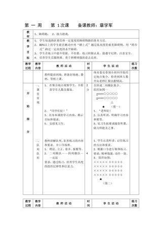 高中体育教案（1-1周）
