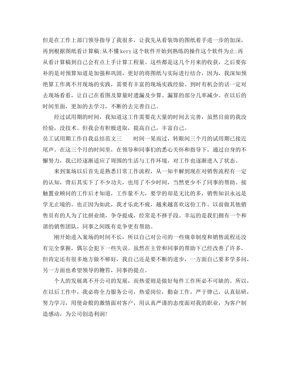 员工试用期工作自我总结_第3页