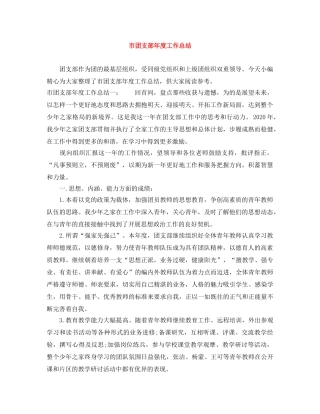 市团支部年度工作总结 
