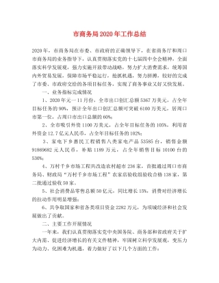 市商务局2020年工作总结 