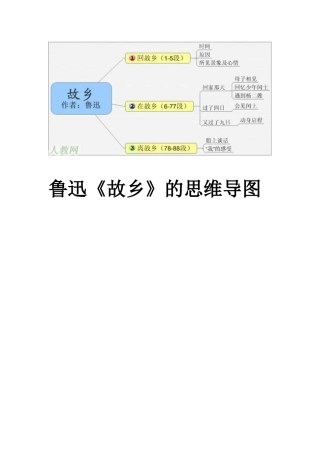 鲁迅《故乡》的思维导图rd文档