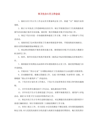 市卫生办5月工作会议 