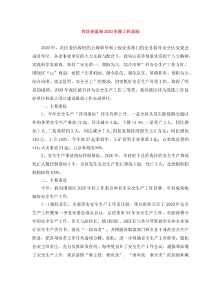 市区安监局2020年度工作总结 