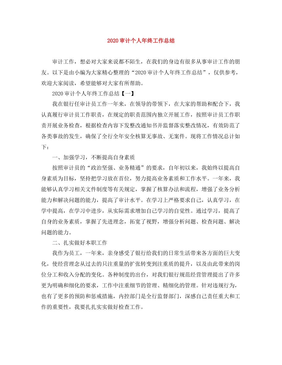 审计个人年终工作总结_第1页