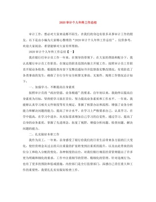 审计个人年终工作总结