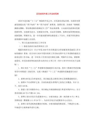 区民政局年度工作总结范例