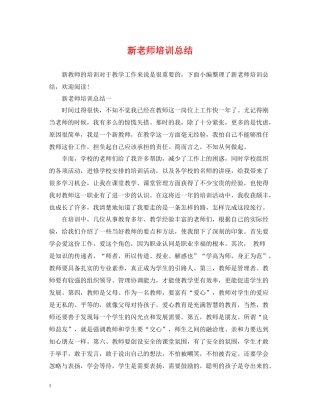 新老师培训总结