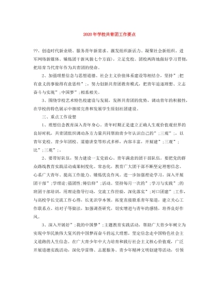 2020年学校共青团工作要点