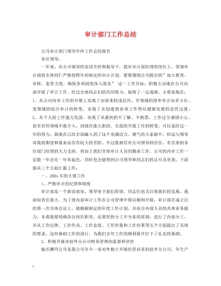 审计部门工作总结2 