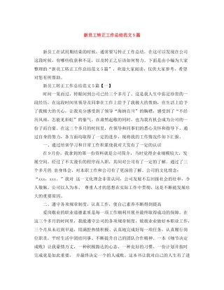 新员工转正工作总结范文5篇