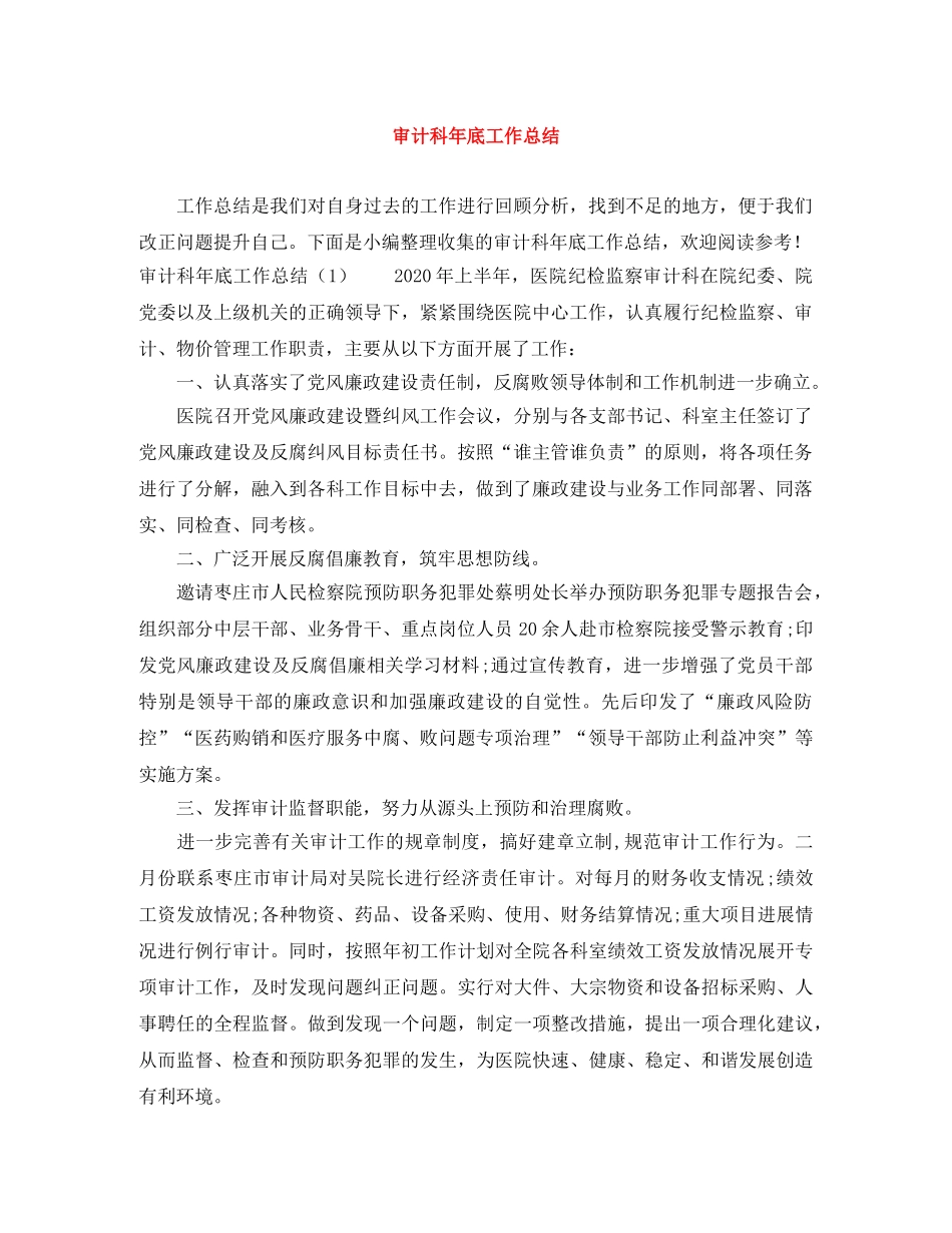 审计科年底工作总结 _第1页