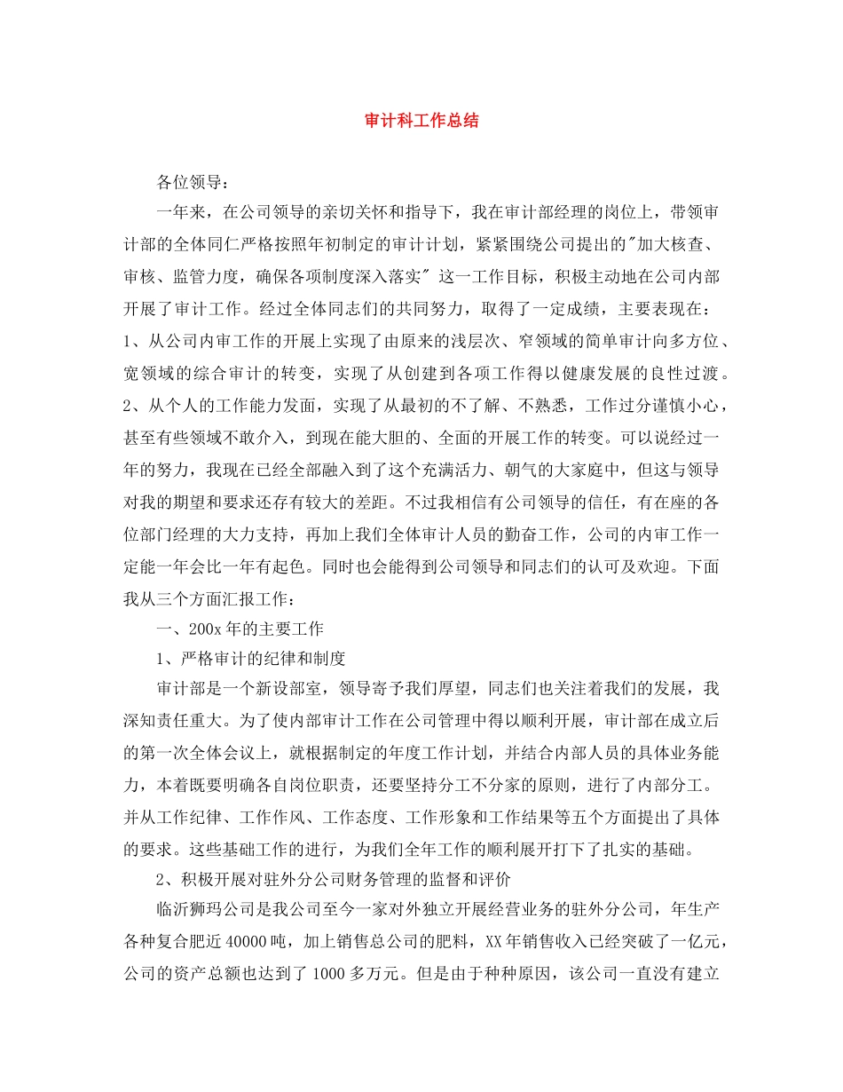 审计科工作总结 _第1页