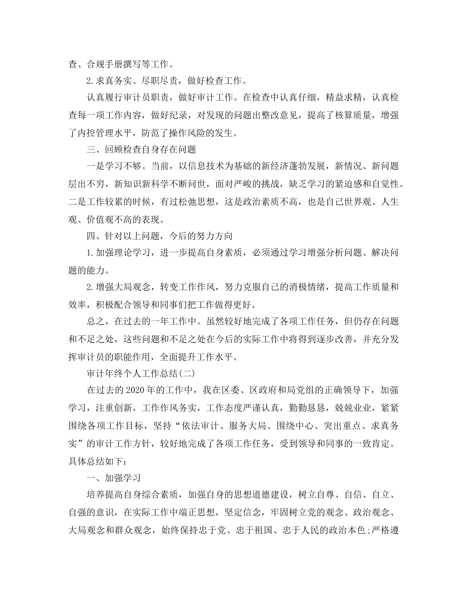 审计年终个人工作总结 _第2页