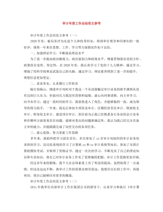 审计年度工作总结范文参考 