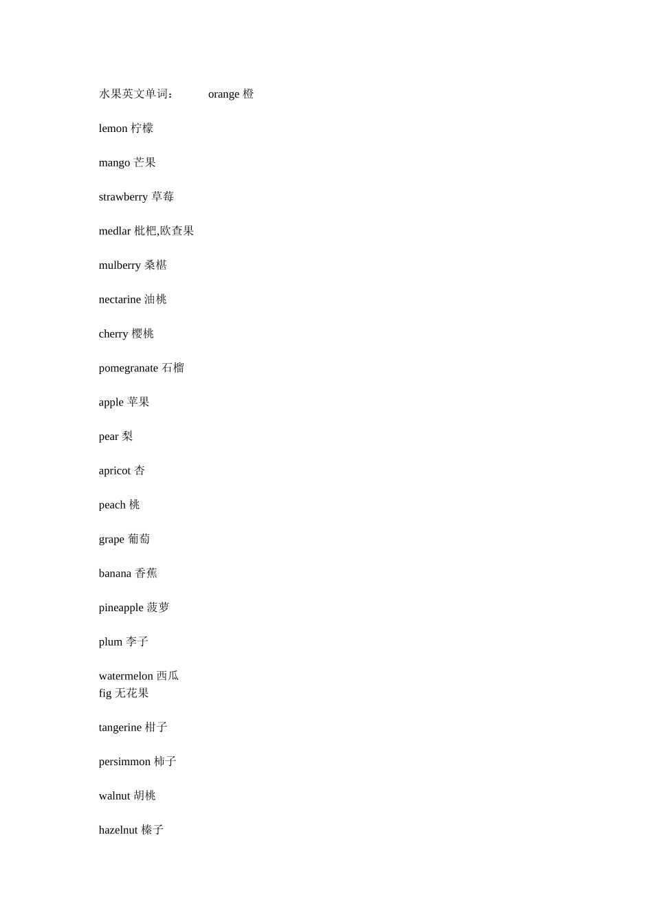 水果英文单词_第1页
