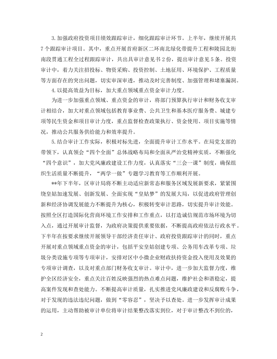 审计局的上半年工作总结范文 _第2页