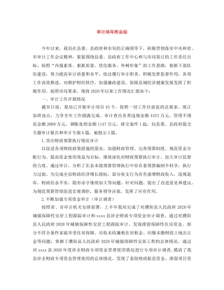 审计局年终总结 