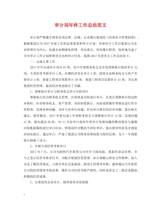 审计局年终工作总结范文2 