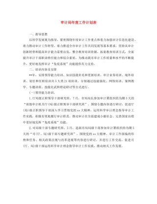 审计局年度工作计划表 