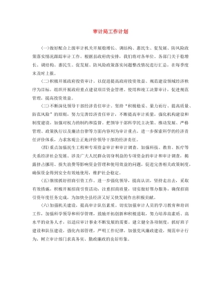 审计局工作计划 