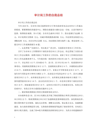 审计局工作的自我总结 