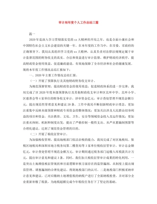 审计局年度个人工作总结三篇 