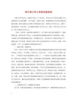 审计局工作人员的自我总结 