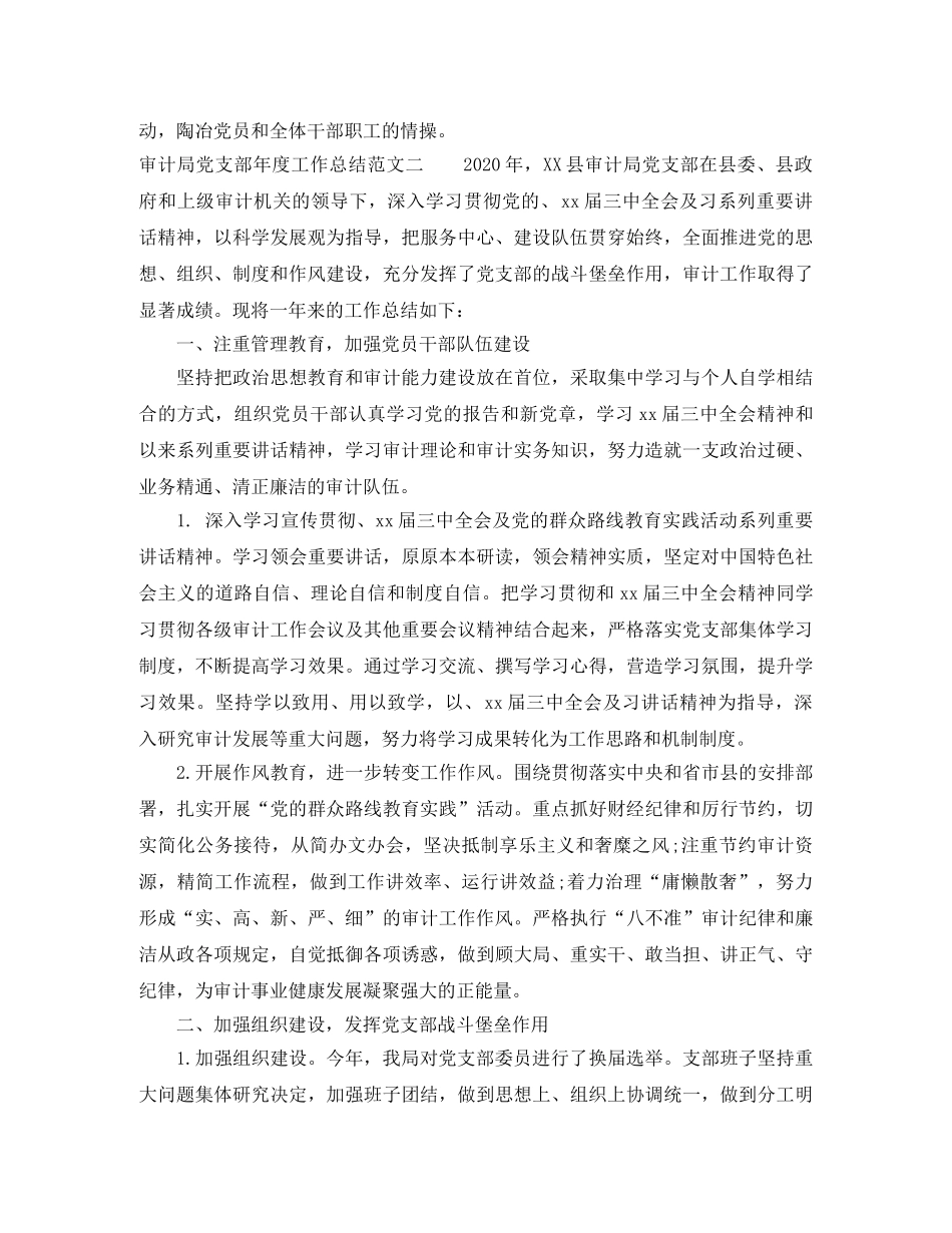 审计局党支部年度工作总结范文 _第3页
