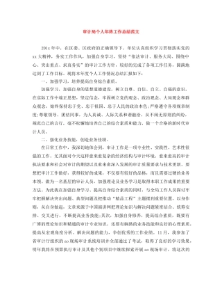 审计局个人年终工作总结范文 