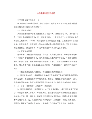 团委年度工作总结