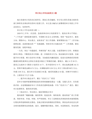 审计局上半年总结范文3篇 