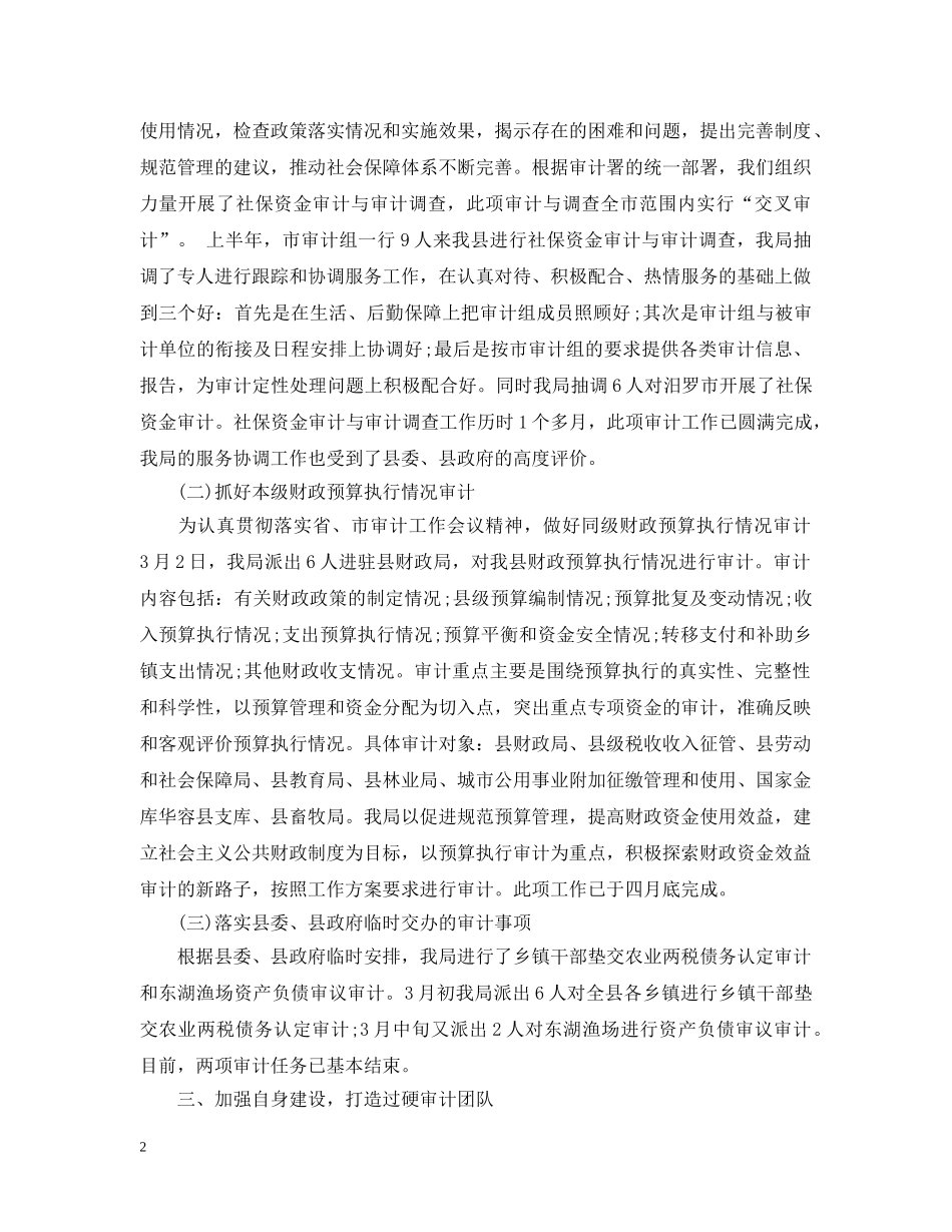 审计局上半年度工作总结 _第2页