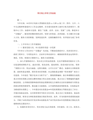 审计局上半年工作总结 