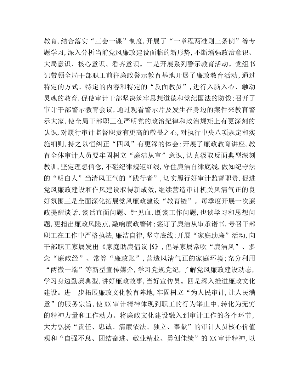 审计局2020年上半年党风廉政建设工作总结 _第3页