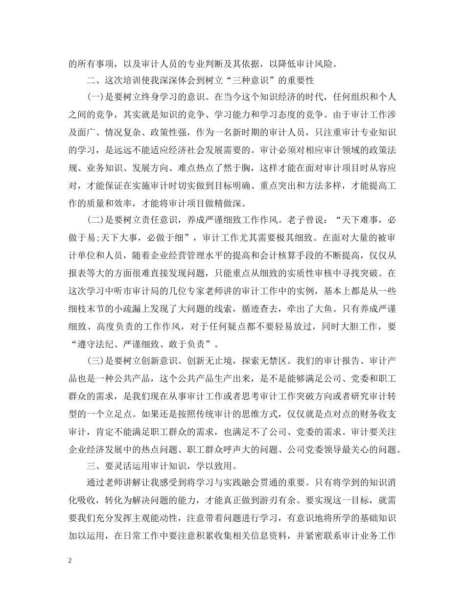 审计培训学习总结的范文 _第2页