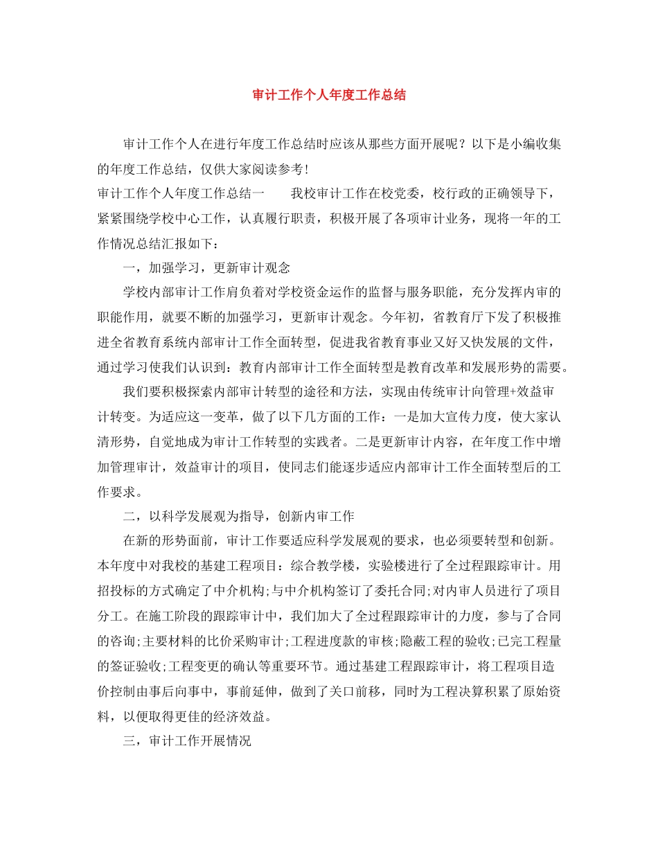 审计工作个人年度工作总结_第1页
