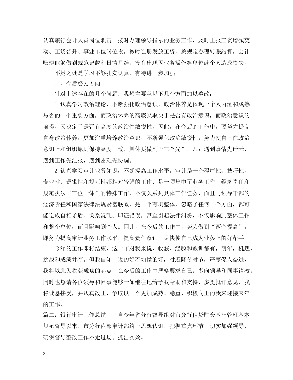 审计员个人20XX年度工作总结 _第2页