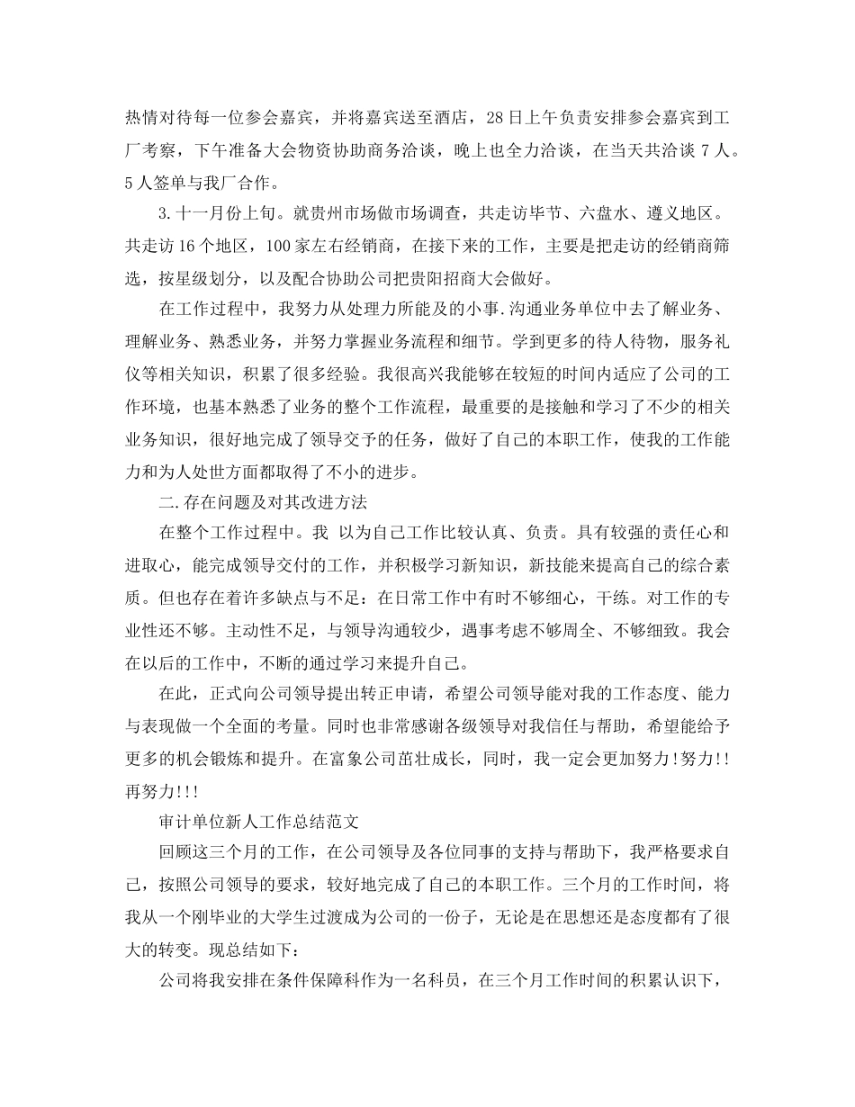 审计单位新人工作总结 _第2页