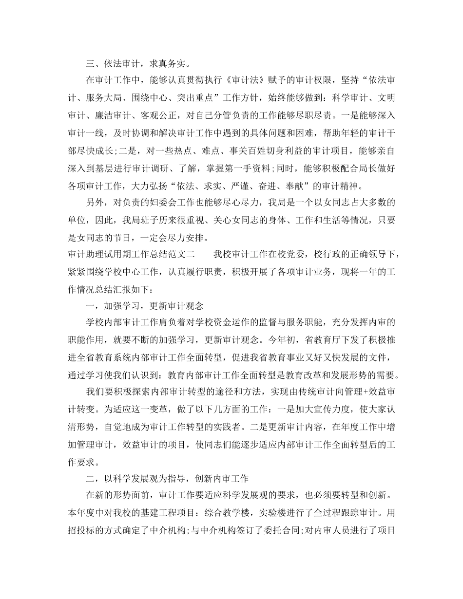 审计助理试用期工作总结 _第2页