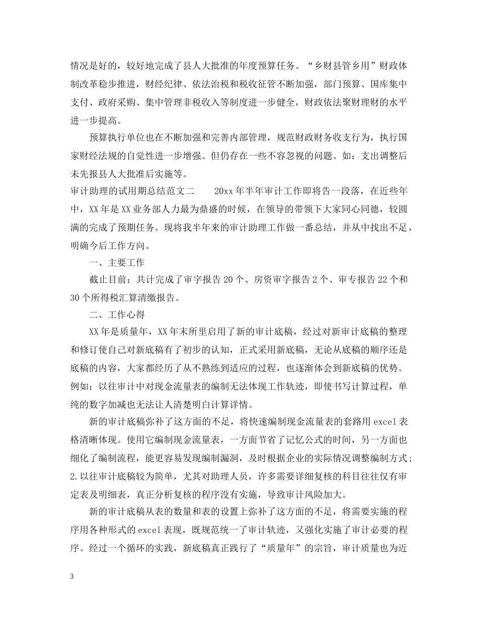 审计助理的试用期总结 _第3页