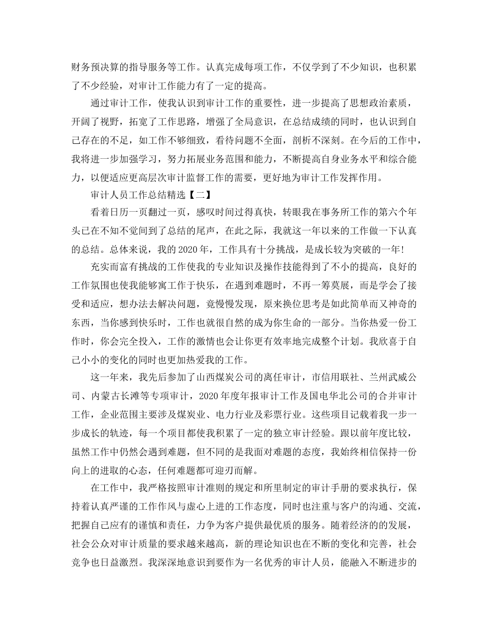 审计人员工作总结精选 _第2页