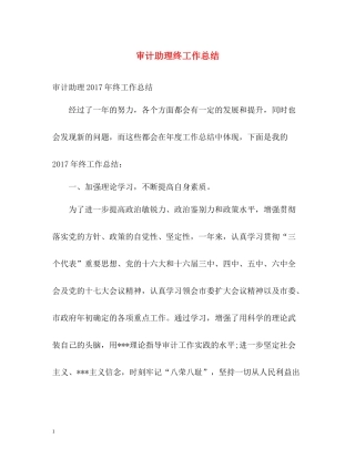 审计助理终工作总结