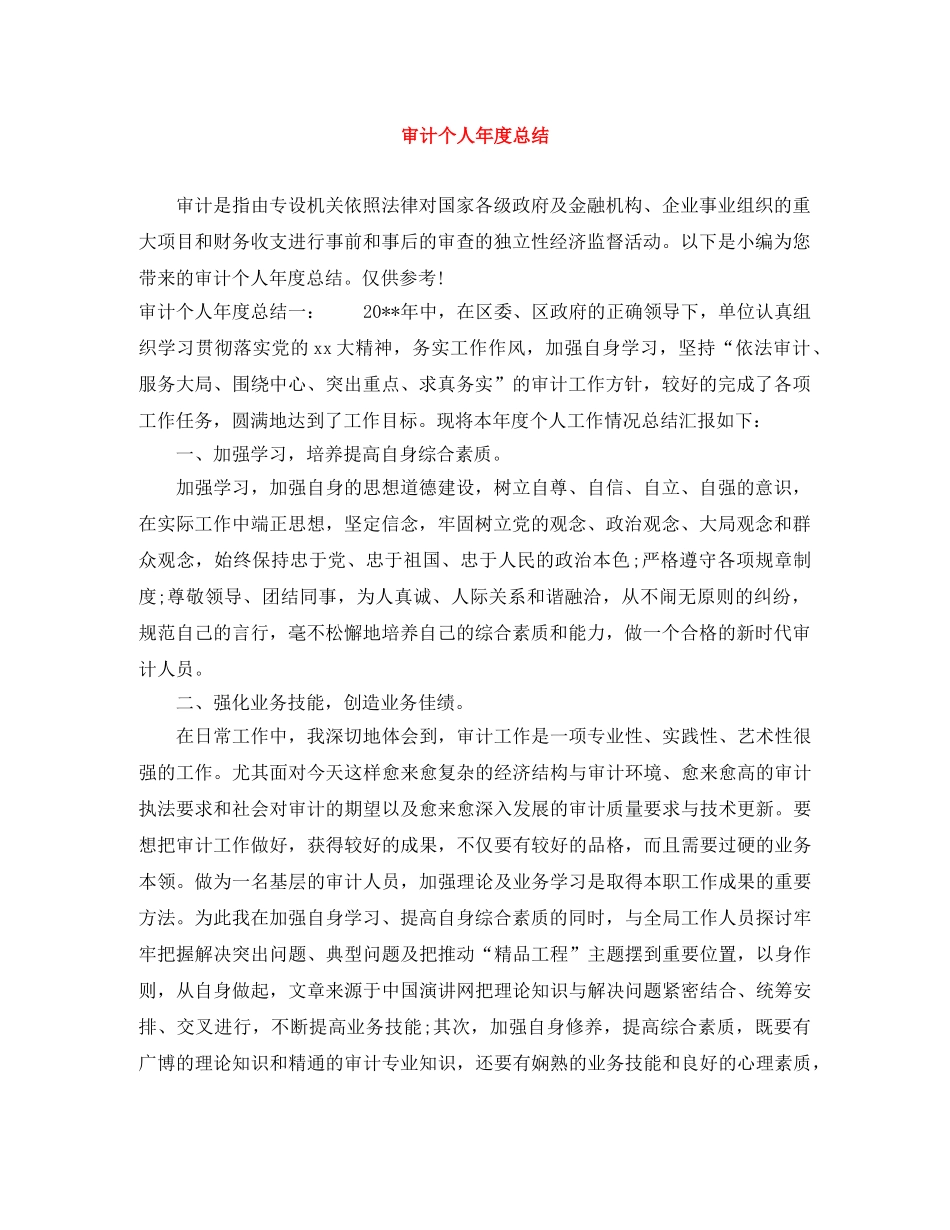 审计个人年度总结 _第1页