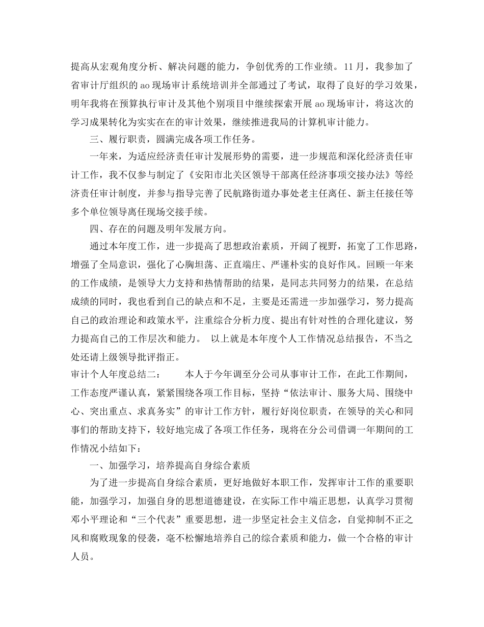 审计个人年度总结 _第2页