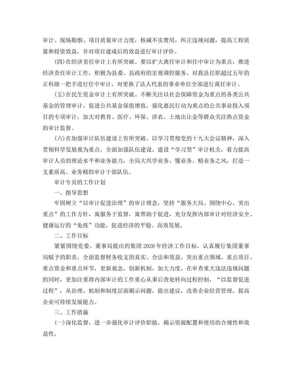 审计专员工作计划范文精选 _第2页